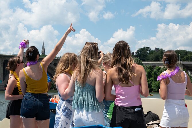 Party Yacht Cruise along Potomac River - Washington Cathedral and Georgetown University spires on the horizon