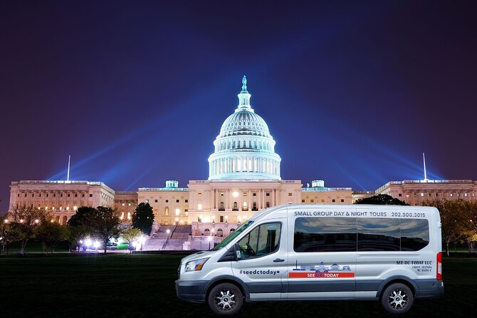 Small Group National Mall Night Tour with 10 Top Attractions - First stop: Grand Hyatt meetup and riding in a van that keeps you sane