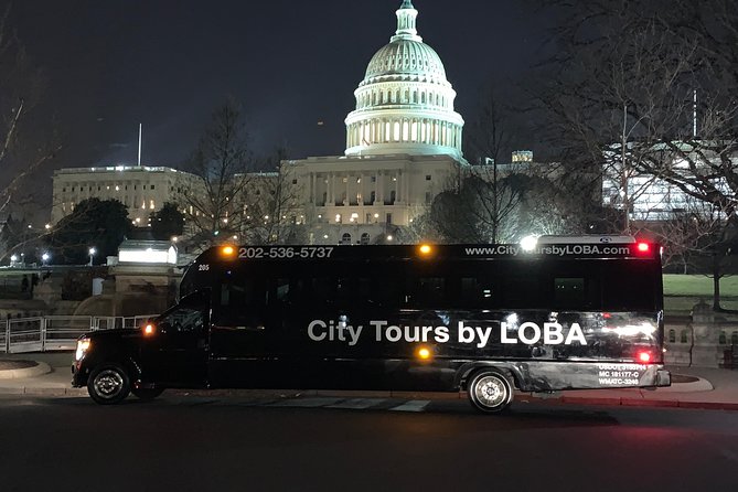 Washington DC After Dark Night-Time Sightseeing Wonder Tour - The 3-hour night ride: AC comfort, minibus vs van, and group size