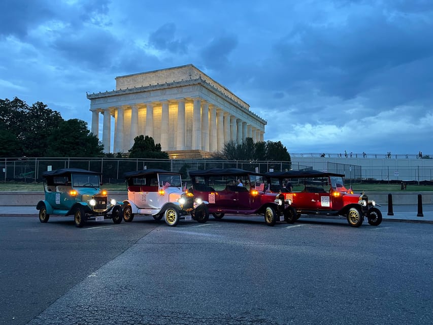 Washington, DC: Day & Night Electric Cart & Vintage Car Tour - Thomas Jefferson, World War II, and FDR Memorials: finishing with presidents and impact